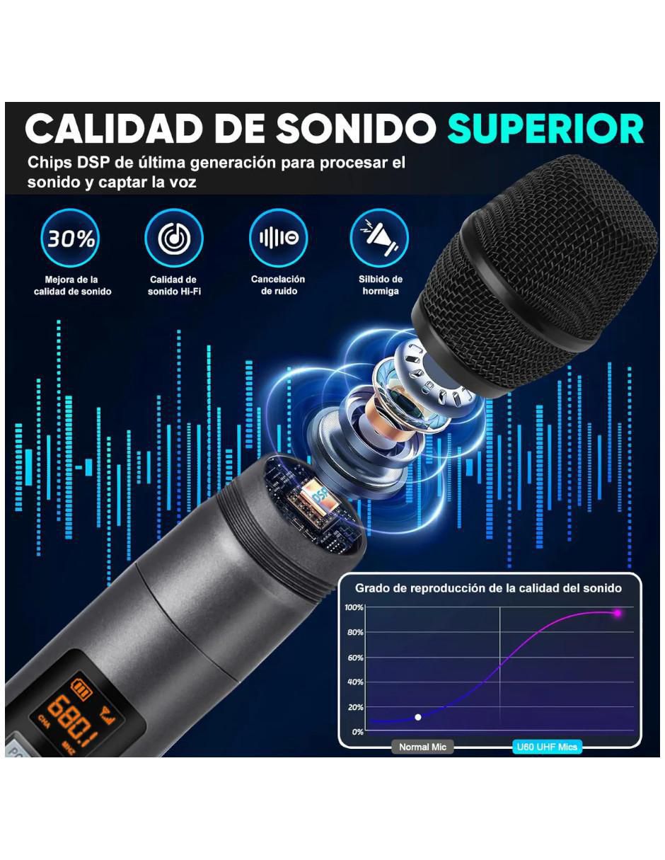 Micrófono de transmisión inalámbrica Set de micrófonos 2