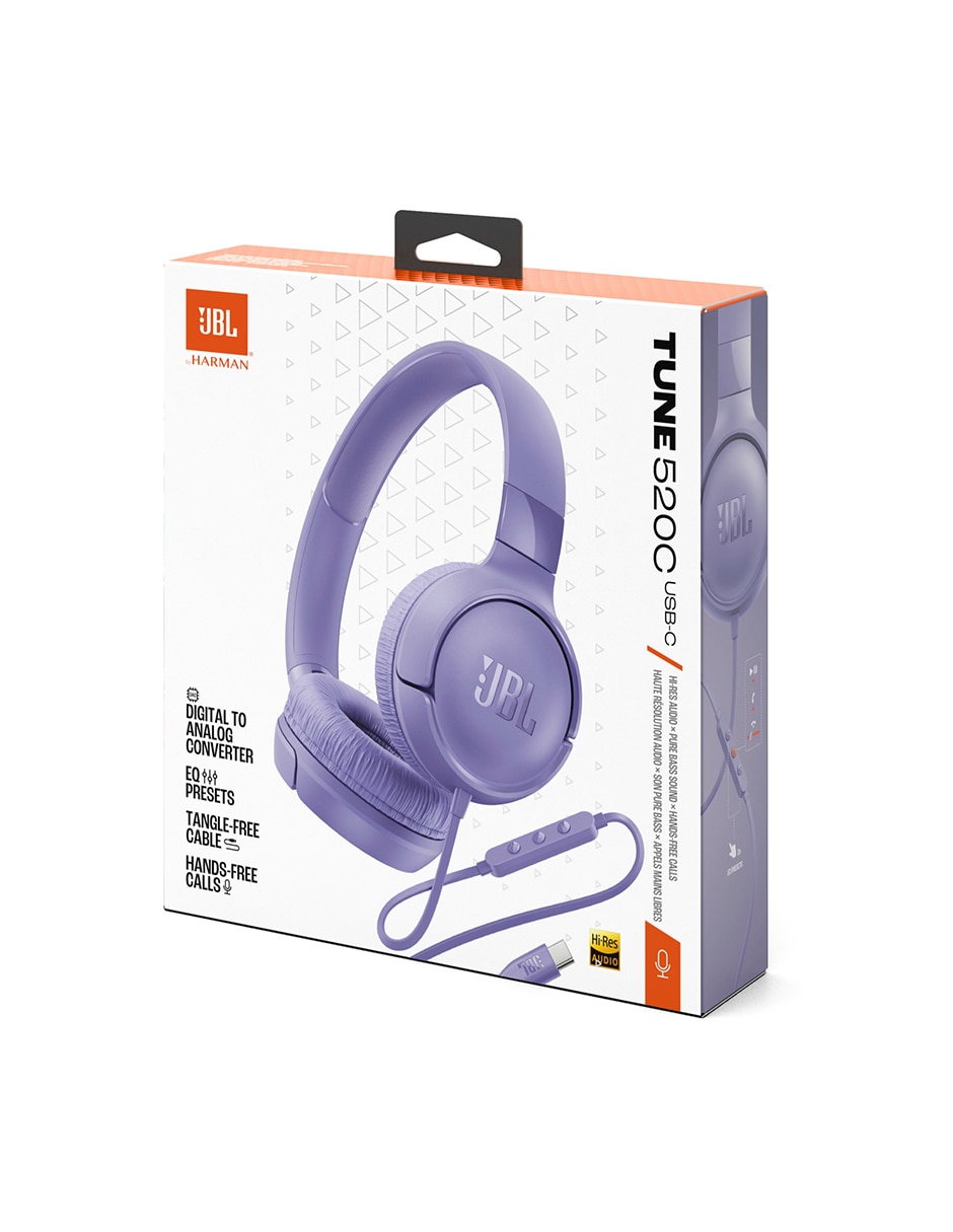 AUDÍFONOS ON-EAR JBL JBLT520C, MORADO
