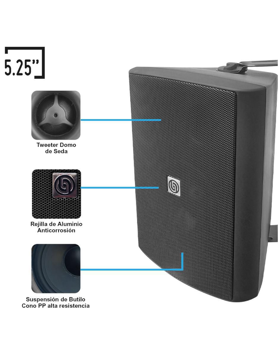 Set de bocinas W52.50BLACK alámbrica 2