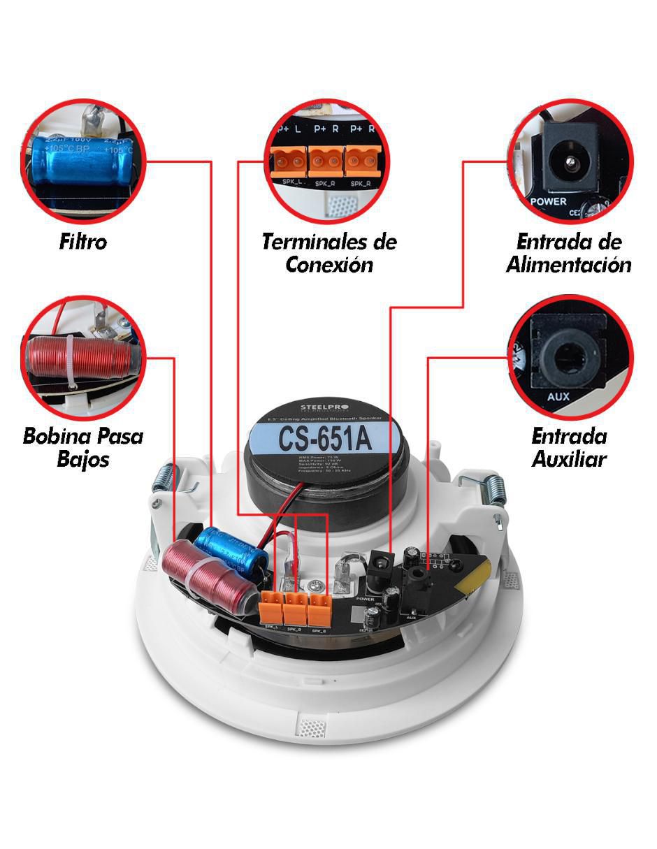 Set de bocinas KIT-CS651A/P bluetooth 4
