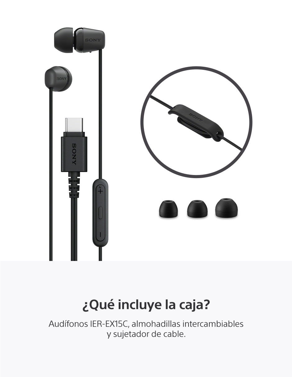AUDÍFONOS IN-EAR SONY IER-EX15C, NEGRO
