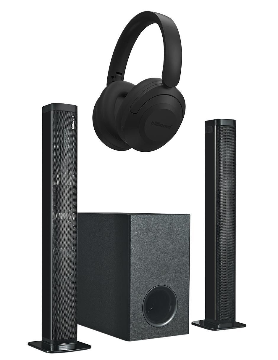 Set de bocinas BARRA CARBONO 2.1 + AUDÍFONOS ON EAR UNITE bluetooth