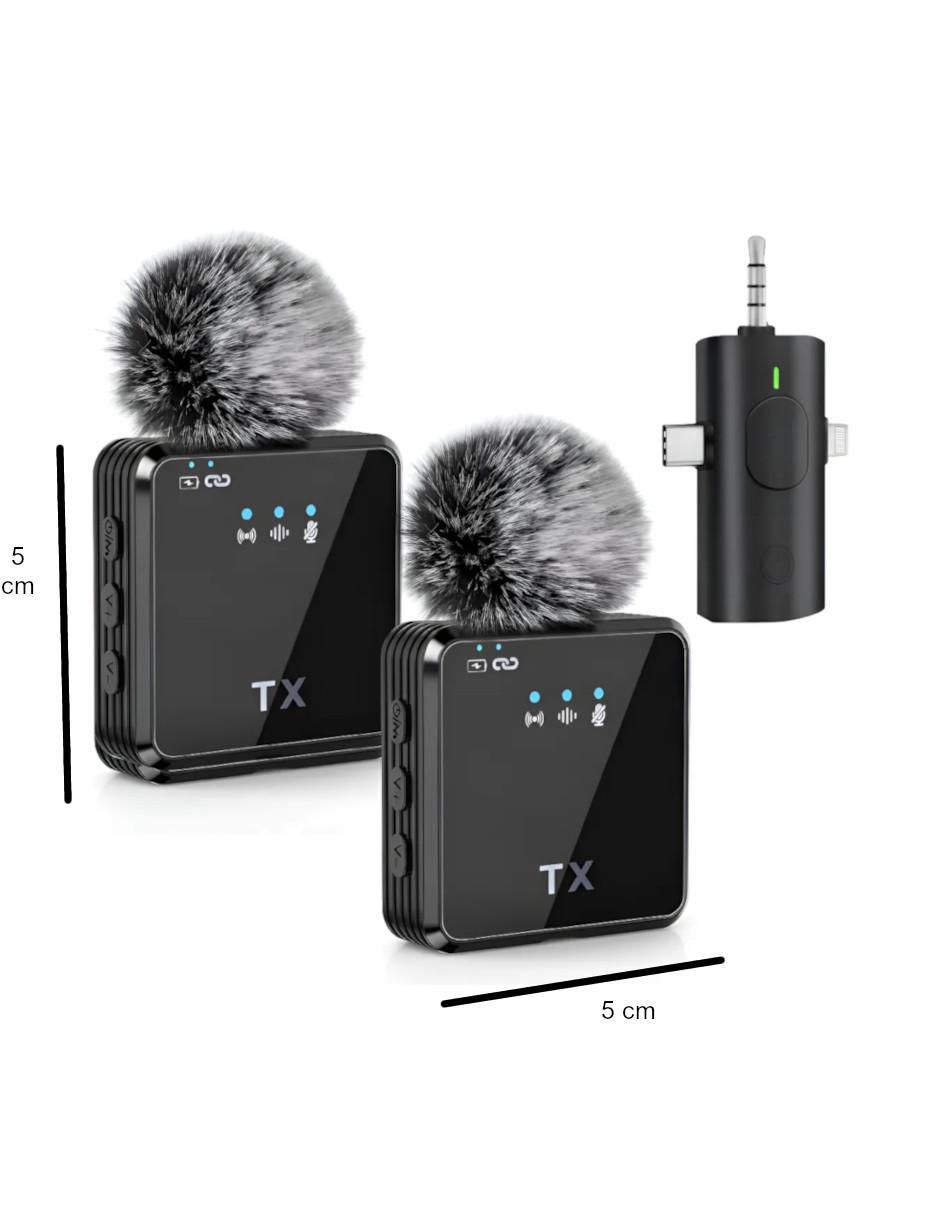Set micrófono estéreo lavalier inalámbrico 4