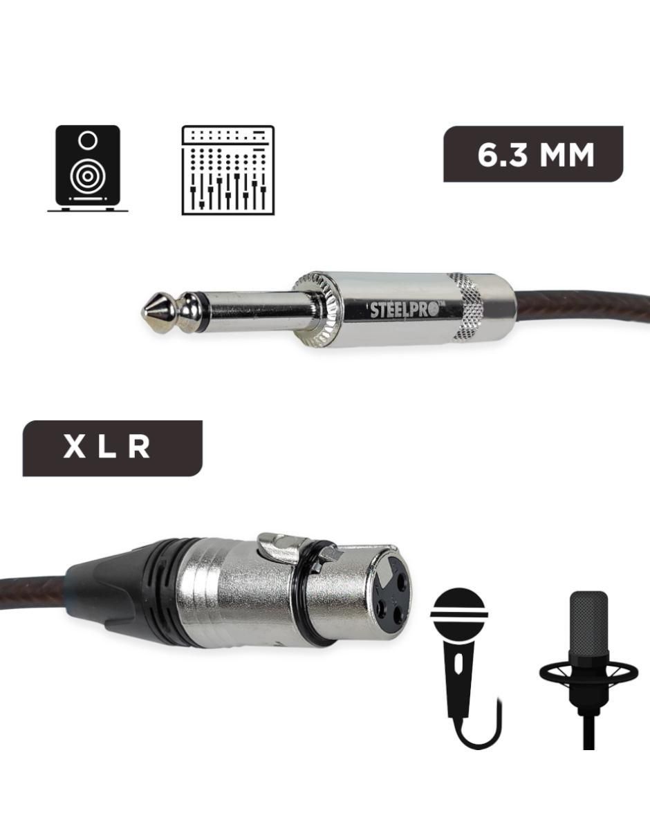 Cable XLR a tipo auxiliar 6.35 mm de 1 m 2
