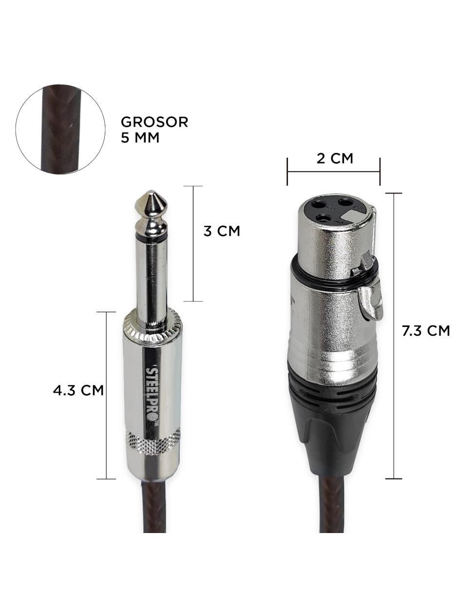 Cable XLR a tipo auxiliar 6.35 mm de 1 m 4