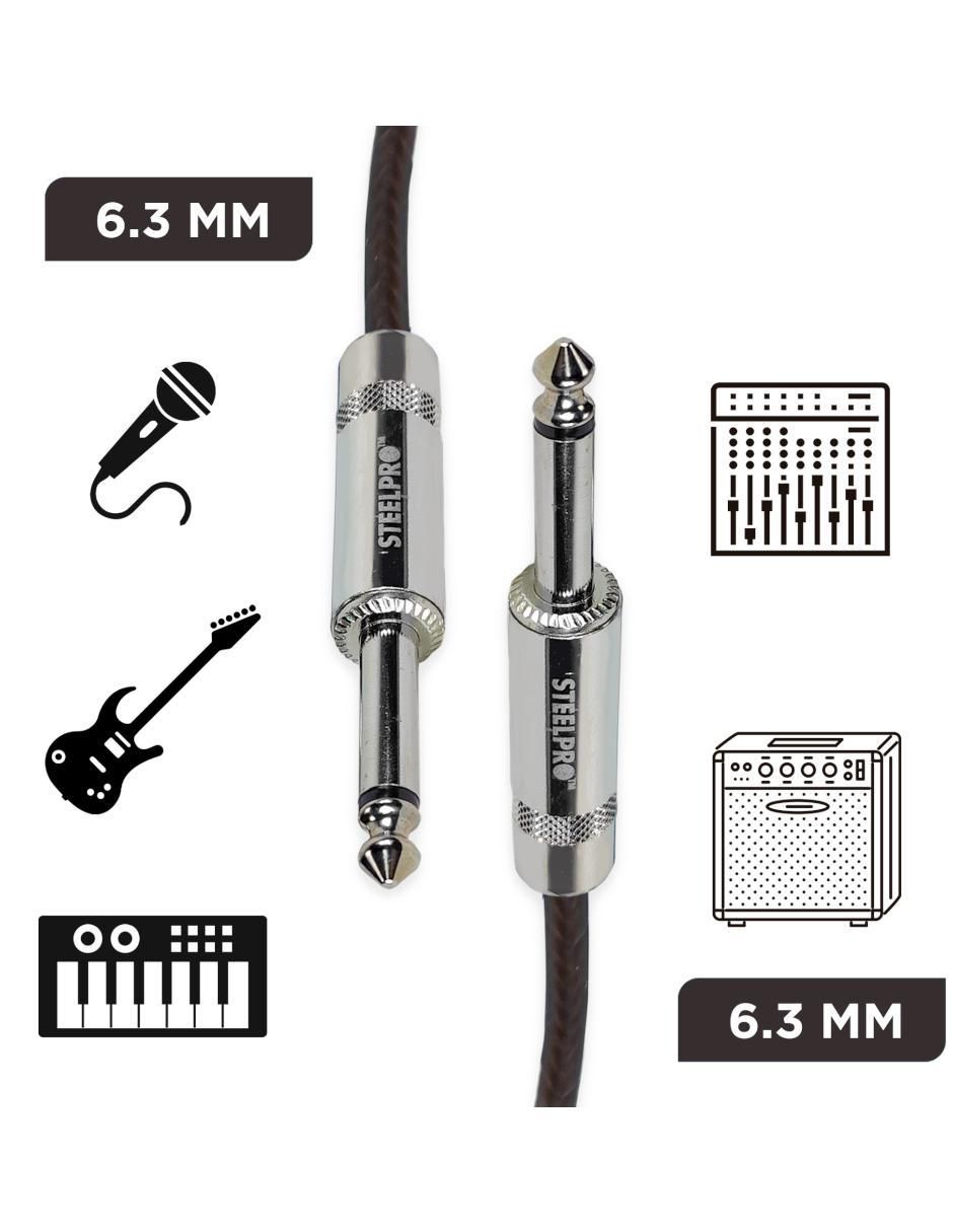 Cable auxiliar 6.35 mm a tipo auxiliar 6.35 mm de 10 m 3
