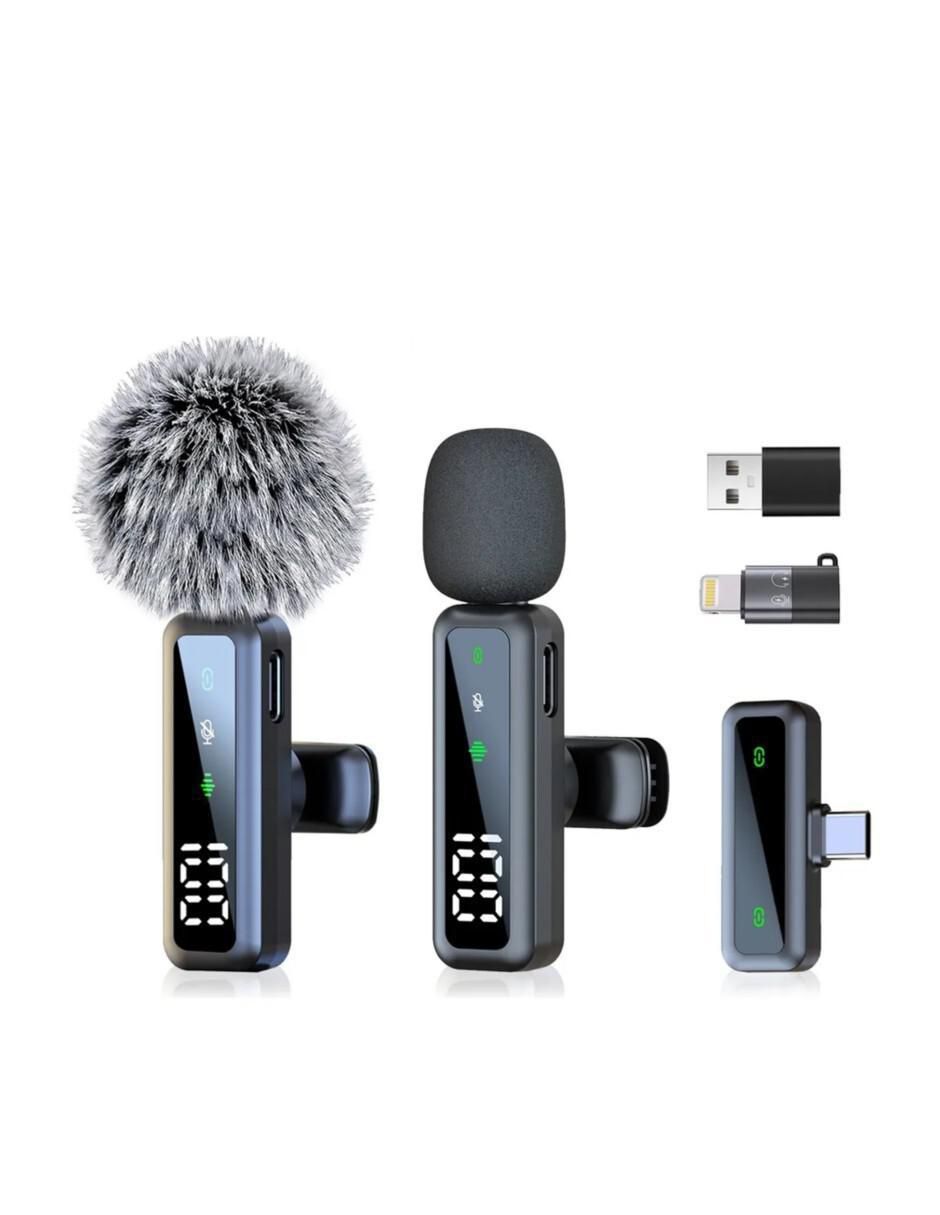 Set micrófono estéreo lavalier inalámbrico