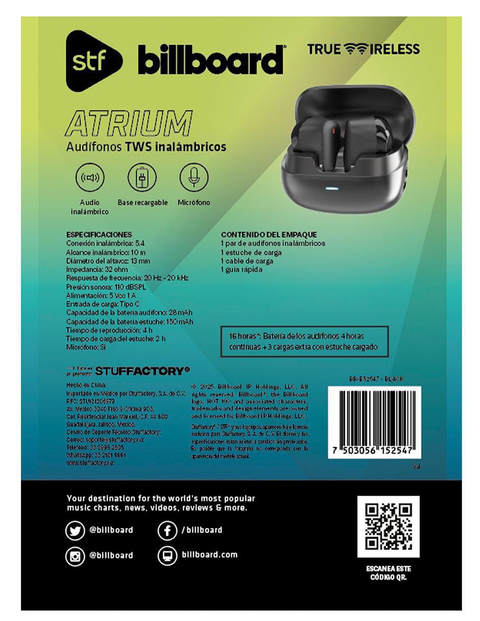 Audífonos True Wireless Atrium  inalámbricos con cancelación de ruido 3