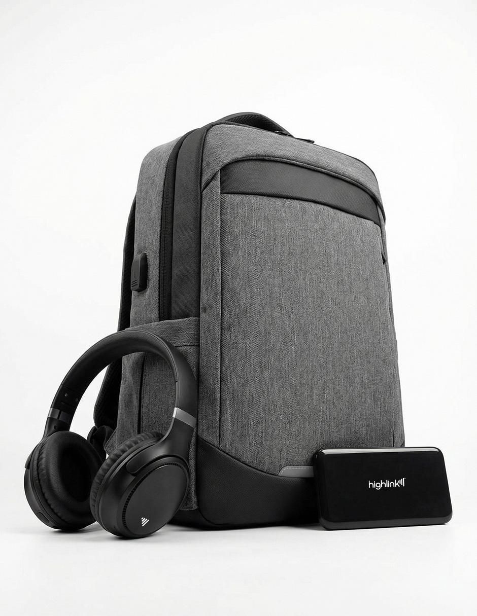Set de audífonos Linkpro, Backpack y Powerbank inalámbrico con cancelación de ruido 2