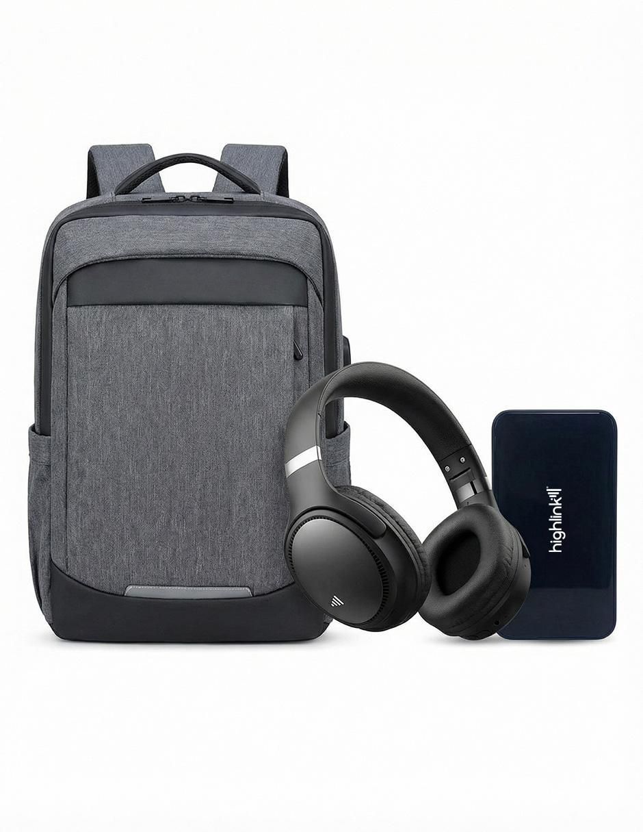 Set de audífonos Linkpro, Backpack y Powerbank inalámbrico con cancelación de ruido 4