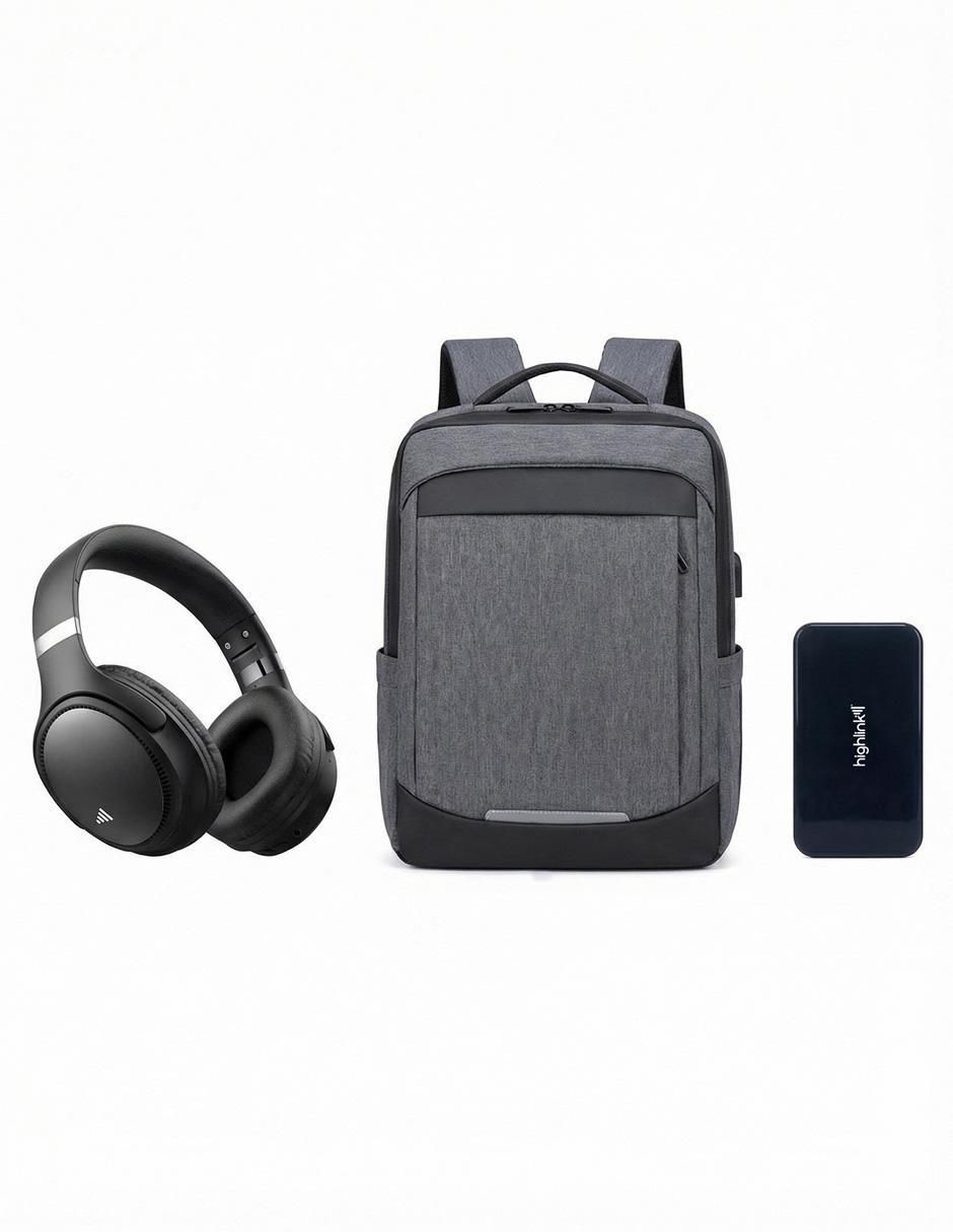 Set de audífonos Linkpro, Backpack y Powerbank inalámbrico con cancelación de ruido 6