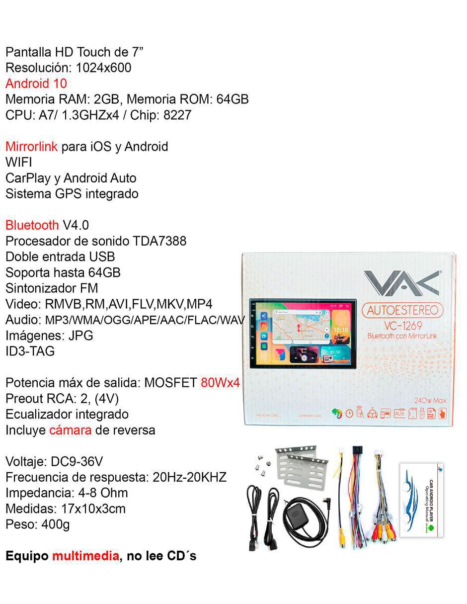 Autoestéreo un din VC-1269 6